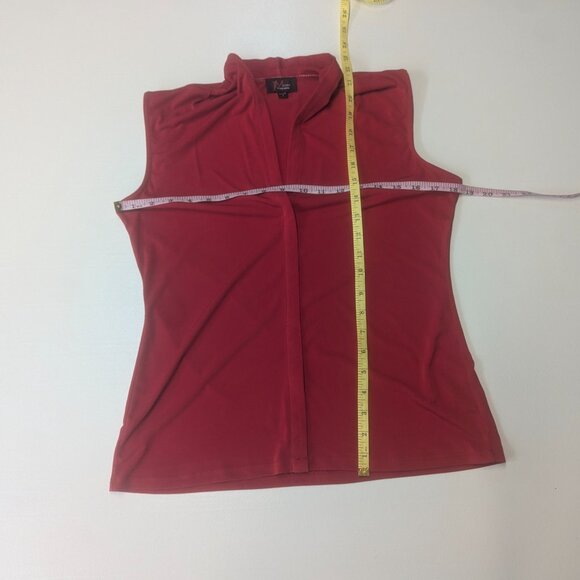 JM Studio by John Meyer Red Sleeveless Top Size Small - Picture 5 of 9